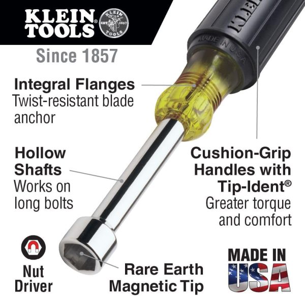 KLEIN TOOLS Nut Driver Hollow Shaft Magnetic Tip-1