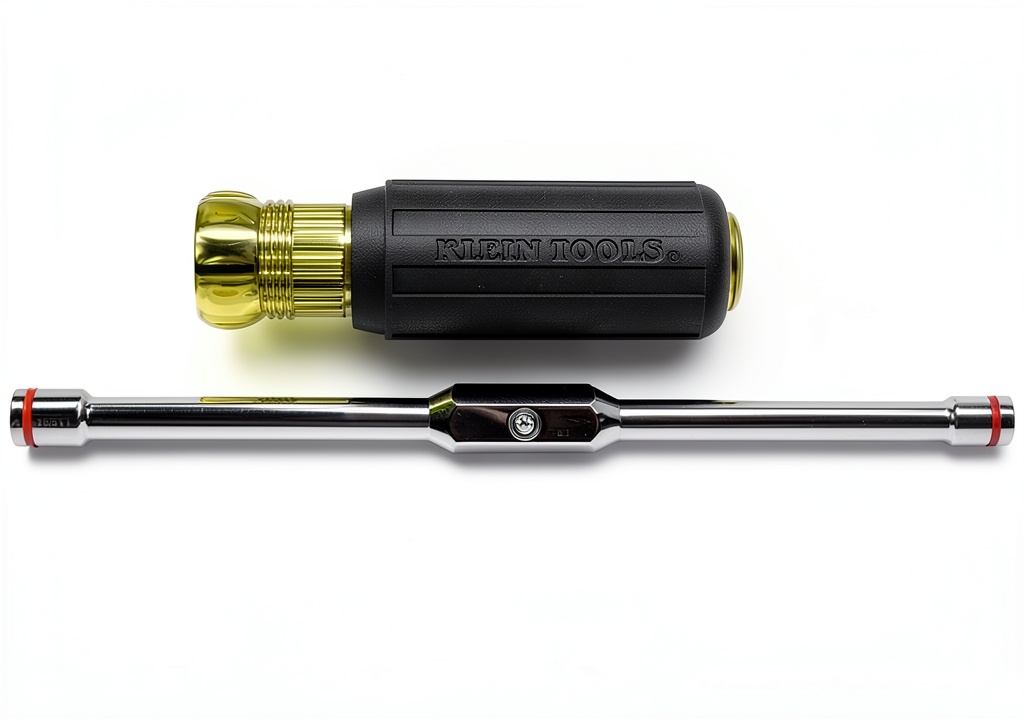KLEIN TOOLS nut drivers in use on an electrical panel