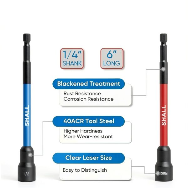 SHALL Magnetic Nut Driver Set Professional Tools 16PC-4