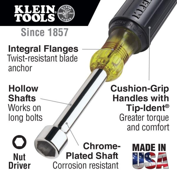 KLEIN TOOLS 10mm Nut Driver Professional Hollow Shaft-1