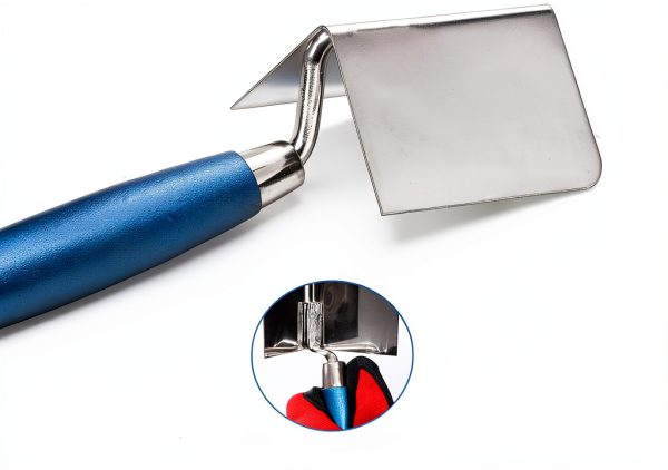 Peohud 2 Pieces Drywall Corner Tool Set, Inside and Outside Corner Knife, Stainless Steel Corner Trowel, Concrete Finishing Tool for Plastering Bricklaying Corner Finishing Work-2