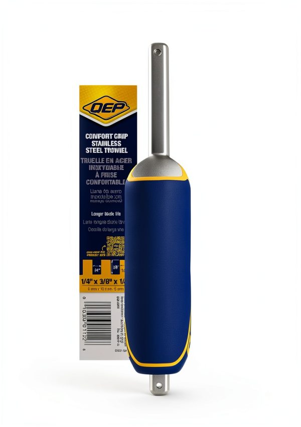 QEP Comfort Grip Stainless Steel Trowel Square-Notch 1/4" x 3/8" x 1/4"-5