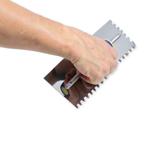 QEP Comfort Grip Stainless Steel Trowel Square-Notch 1/4" x 3/8" x 1/4"-1