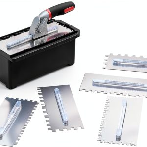 Fishark Switchable Notch Trowel Set,8 Piece Trowel Box Kit, Made of Premium Stainless Steel with Soft Grip Handle, Perfect Tool for Cement, Concrete, Masonry Tile Installation Work-0