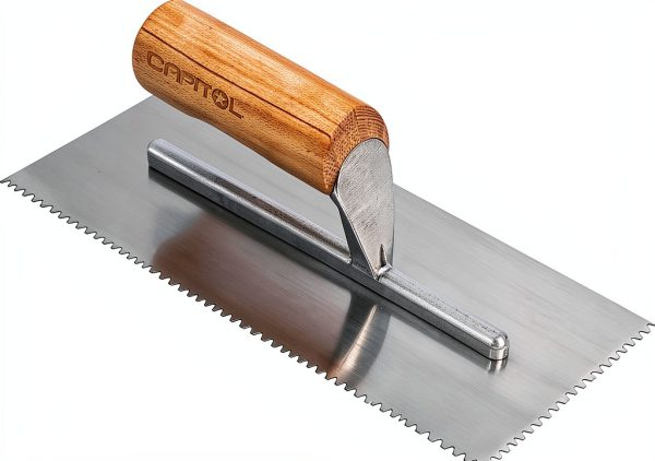Capitol 115111 Flooring Trowel 1/8" x 1/8" V-Notch Silver Wood-0