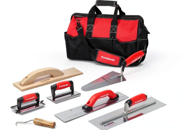 Goldblatt 8-Piece Masonry Hand Tool Set with Trowels, Float & Twister-0